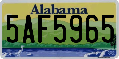 AL license plate 5AF5965