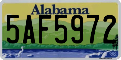 AL license plate 5AF5972