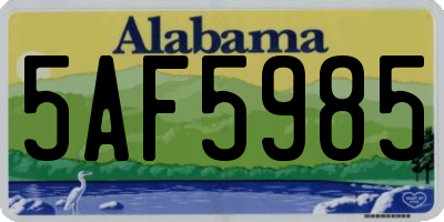 AL license plate 5AF5985