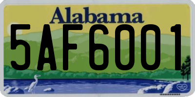 AL license plate 5AF6001