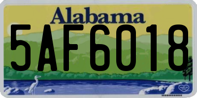 AL license plate 5AF6018