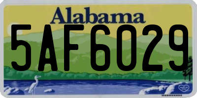 AL license plate 5AF6029
