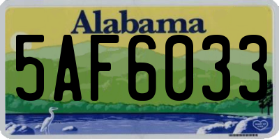 AL license plate 5AF6033