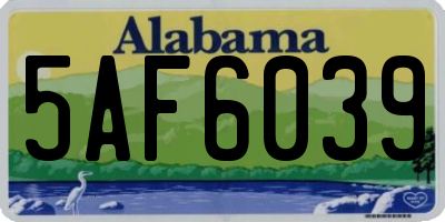 AL license plate 5AF6039