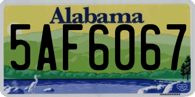 AL license plate 5AF6067