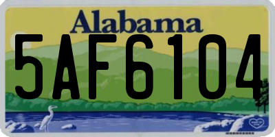 AL license plate 5AF6104