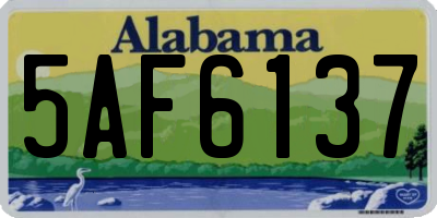 AL license plate 5AF6137