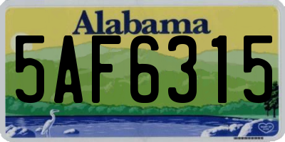 AL license plate 5AF6315