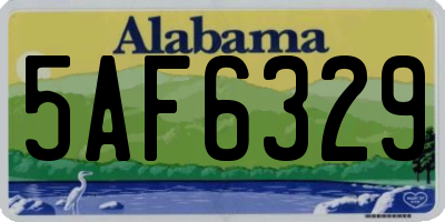 AL license plate 5AF6329