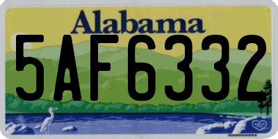 AL license plate 5AF6332