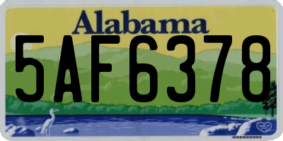 AL license plate 5AF6378