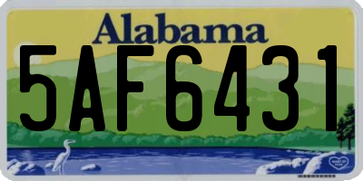 AL license plate 5AF6431