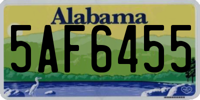 AL license plate 5AF6455