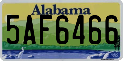 AL license plate 5AF6466