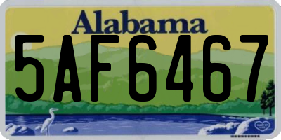AL license plate 5AF6467
