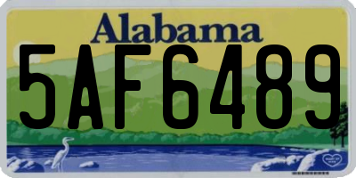 AL license plate 5AF6489