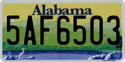 AL license plate 5AF6503