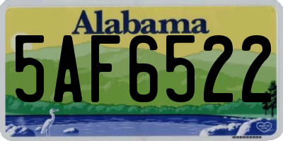 AL license plate 5AF6522