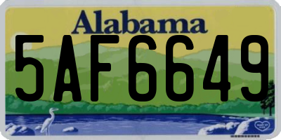 AL license plate 5AF6649