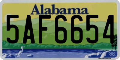 AL license plate 5AF6654