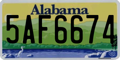 AL license plate 5AF6674