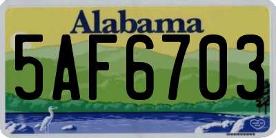 AL license plate 5AF6703