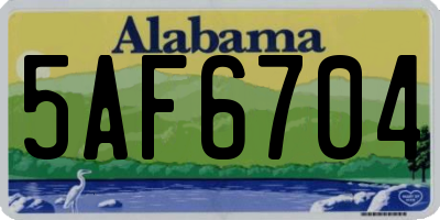 AL license plate 5AF6704