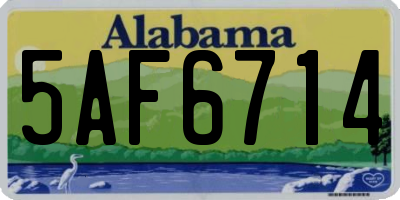 AL license plate 5AF6714