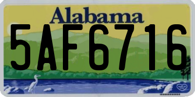 AL license plate 5AF6716