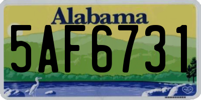 AL license plate 5AF6731