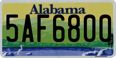AL license plate 5AF6800