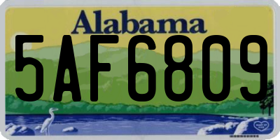 AL license plate 5AF6809