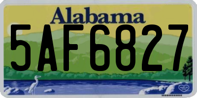 AL license plate 5AF6827