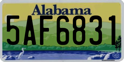 AL license plate 5AF6831