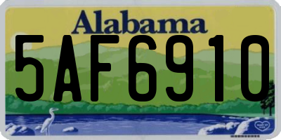 AL license plate 5AF6910