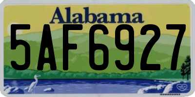 AL license plate 5AF6927