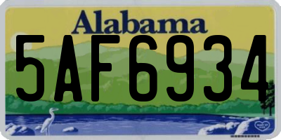 AL license plate 5AF6934