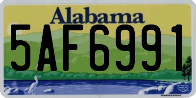 AL license plate 5AF6991