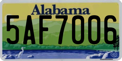 AL license plate 5AF7006