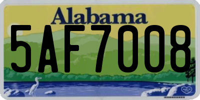 AL license plate 5AF7008