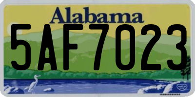 AL license plate 5AF7023