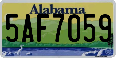 AL license plate 5AF7059