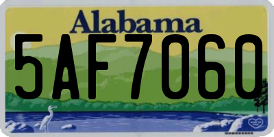 AL license plate 5AF7060