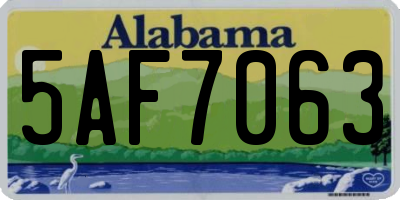 AL license plate 5AF7063