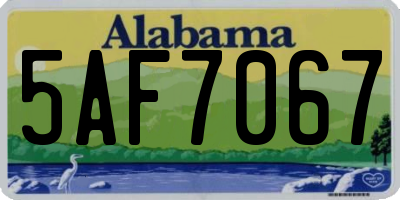 AL license plate 5AF7067