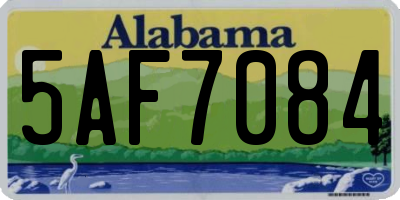 AL license plate 5AF7084