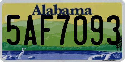 AL license plate 5AF7093