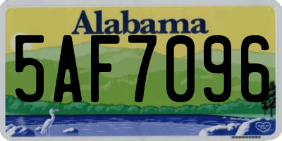 AL license plate 5AF7096