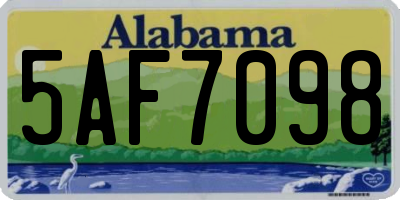 AL license plate 5AF7098