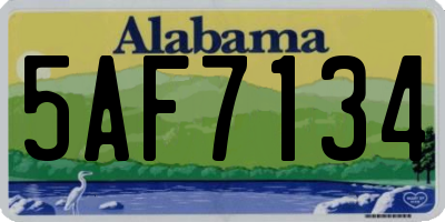 AL license plate 5AF7134